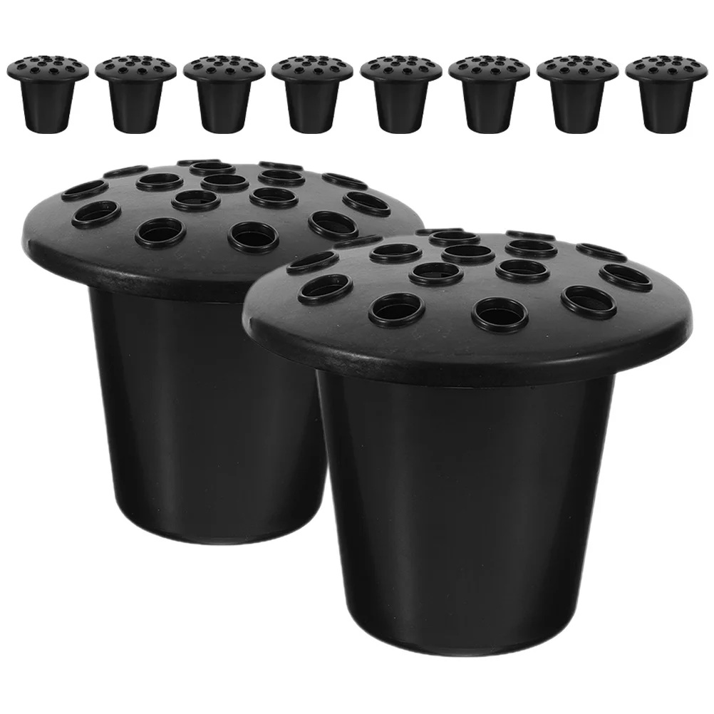 

10Pcs Memorial Cemetery Vase Plastic Flower Pot 16-Hole Graveyard Flower Container Memorial Floral Holder Cemetery Vase