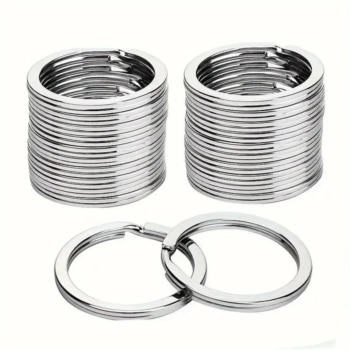 1-50pcs stainless steel split keychain 0.98-inch jump ring, keychain making, hardware accessories DIY handmade jewelry making image 2