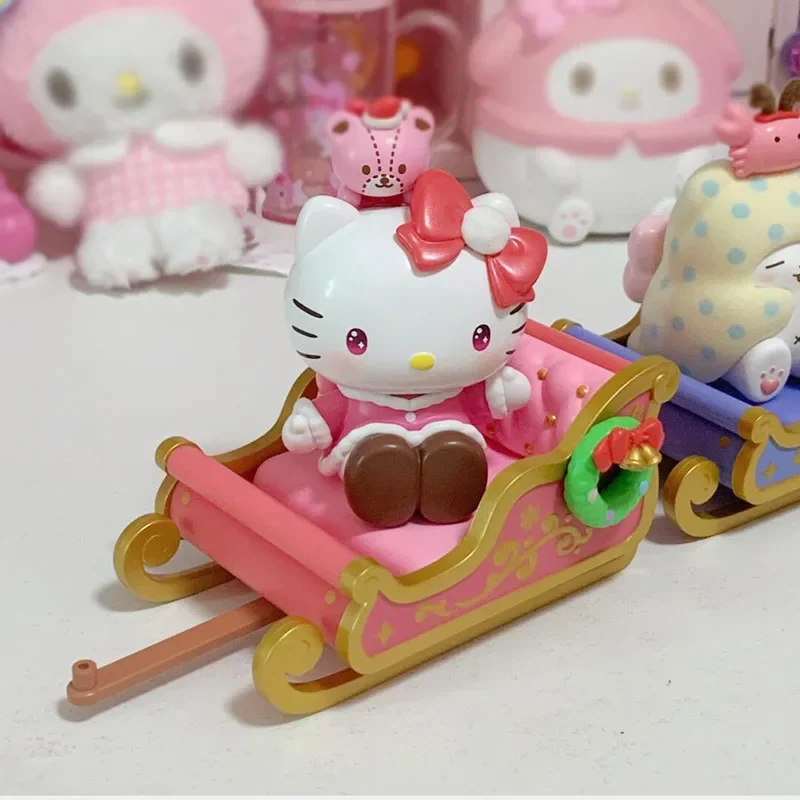 Série de trenó de inverno caixa cega de natal figura de ação brinquedo bonito cinnamoroll decoração de mesa modelo meninas presentes surpresa