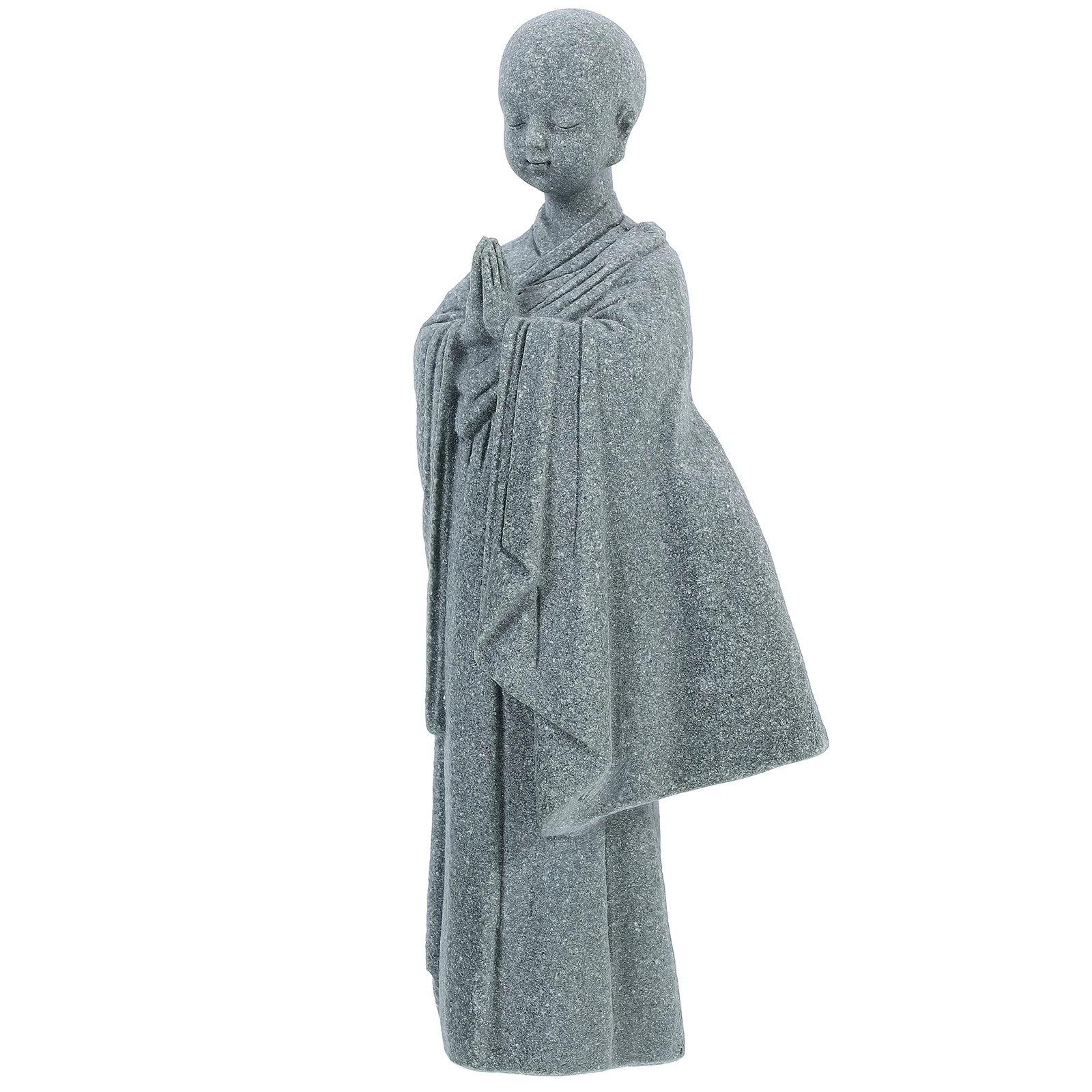 Statua del piccolo monaco Buddha Figurina di pietra arenaria Estetica Zen Desktop Acquario Decor Asiatico Ornamenti da giardino Home Office Statue Mini