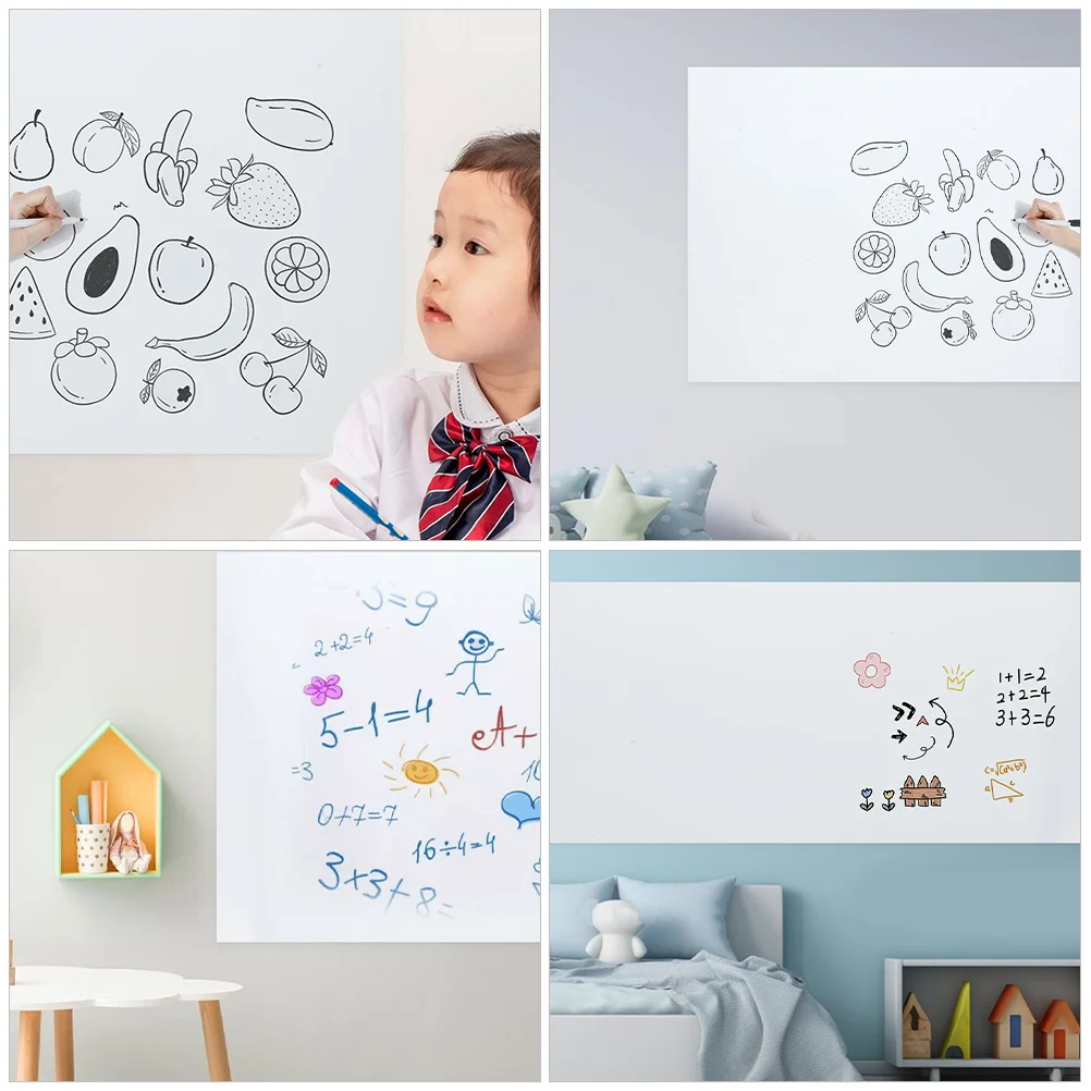 2 قطعة ملصق حائط للمسح الجاف قابل للإزالة لسطح السبورة الالتصاق الكهروستاتيكي للمكتب والمنزل والمدرسة يستخدم الكتابة السلسة