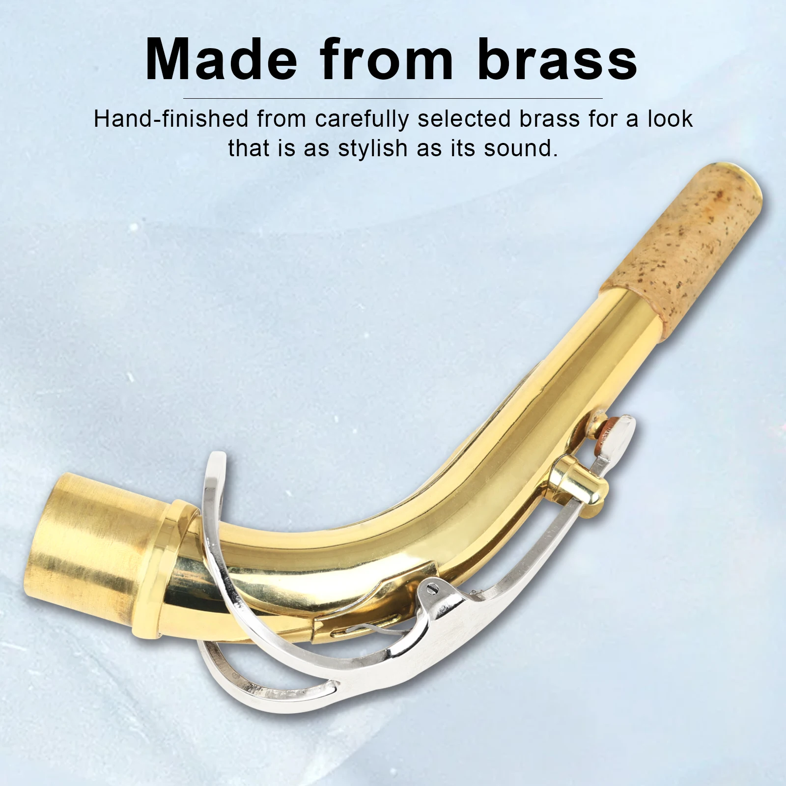 Alto Saxophone Curved Neck Brass Waterproof Soundproofing Cork Sheet Saxophone Curved Neck Woodwind Instrument Accessories
