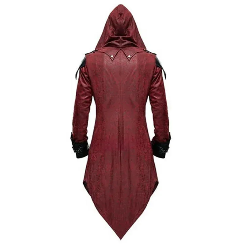 

Medieval Hooded Vests for Men, Halloween Costume, Outerwear, Edward Assassins Creed, Streetwear