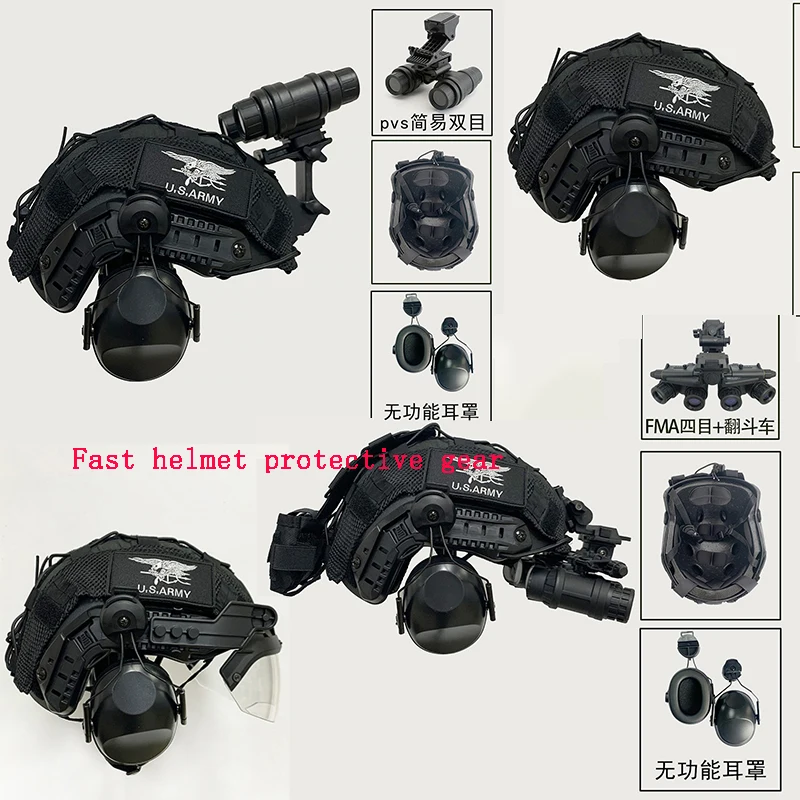 casque-tactique-outdoor-fast-equipe-d'un-equipement-de-protection-cs