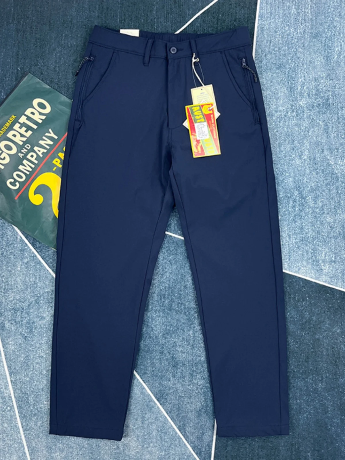 

Spring New American Retro Windproof Outdoor Thick Cargo Pants Men's Simple Elastic Waist Drawstring Straight Casual Trousers