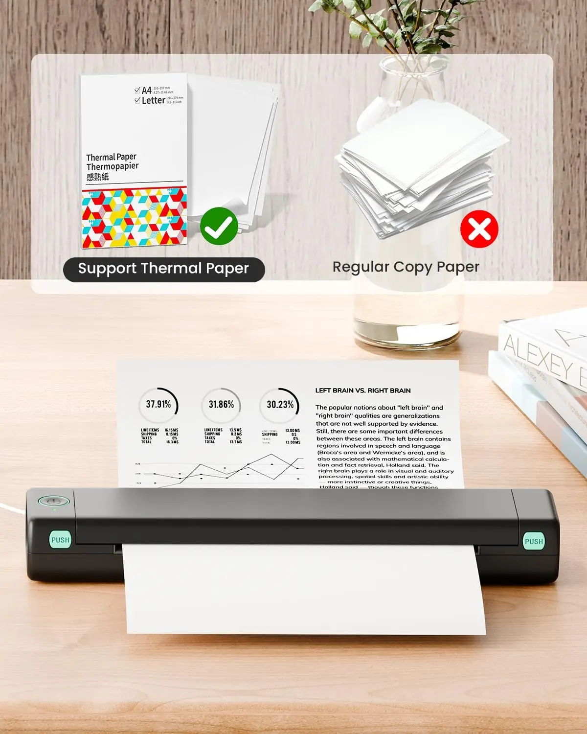 Blue Tooth Thermal Printer Phomemo M08F Portable Wireless Printer Mini Printer For Mobile Phone Document Contract Printing