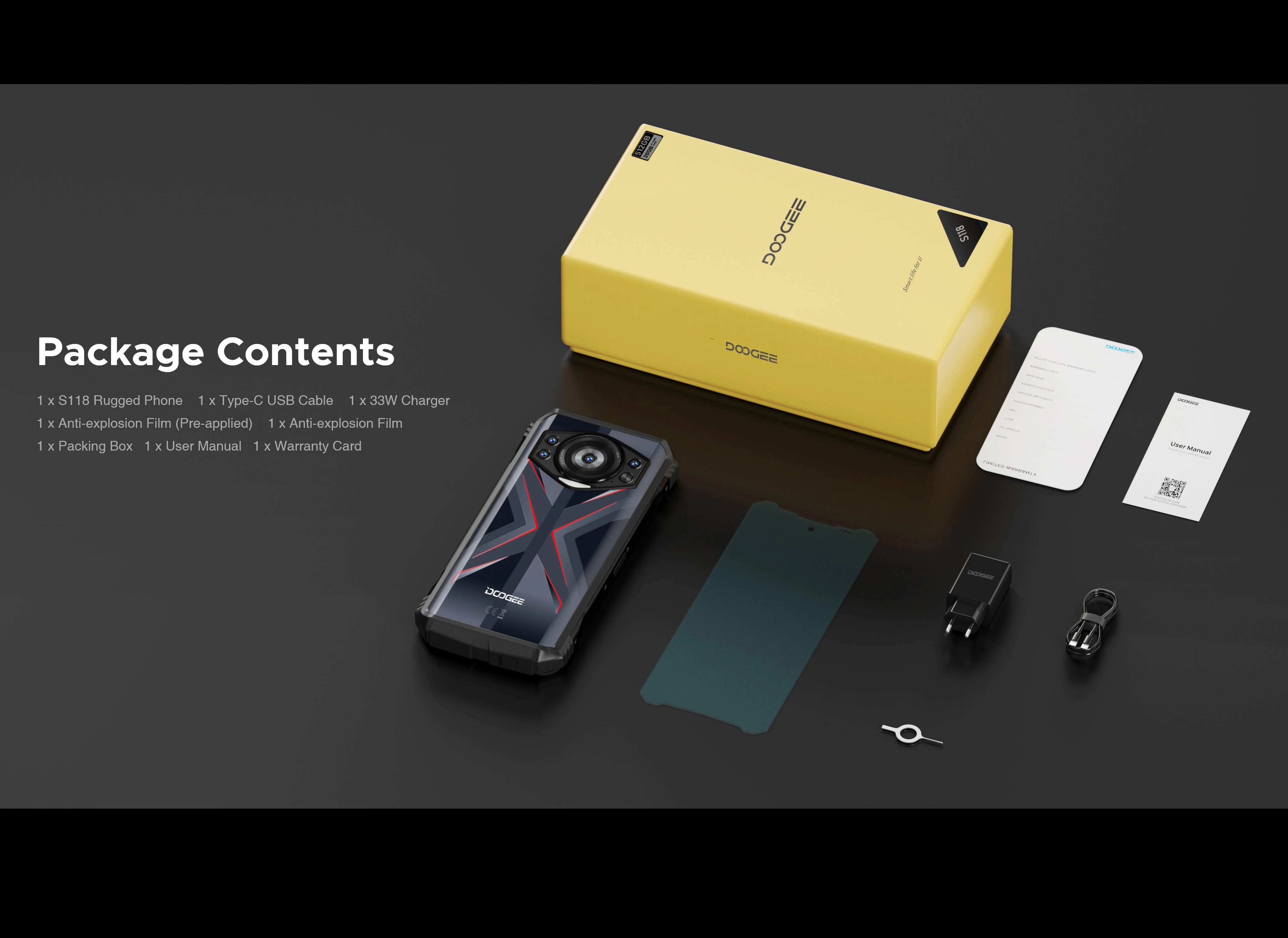 DOOGEE S118 Rugged Phone 6.58" FHD+ Screen Helio G99 Telephon Portable 8GB+512GB 10800mAh 50MP Triple Smartphone Android 14 NFC