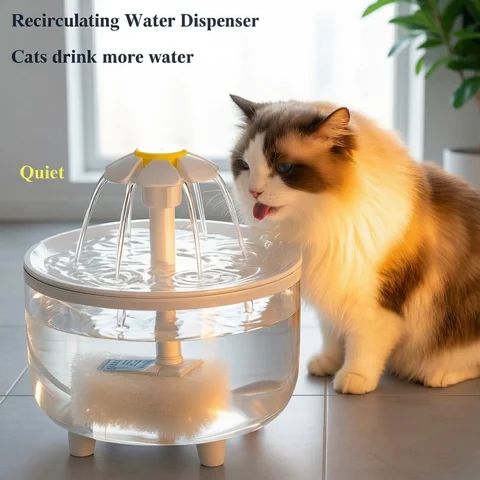USB Electric Mute 1.2L Pet Water Fountain Automatic Cat Drink Bowl Filter Pet Drinking Dispenser Drinker For Cats Water Filter