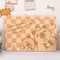 Carpeta de archivos Capybara A4, carpeta de almacenamiento de papel de prueba creativa de dibujos animados, 8/12 bolsillos, carpeta de sobre PP