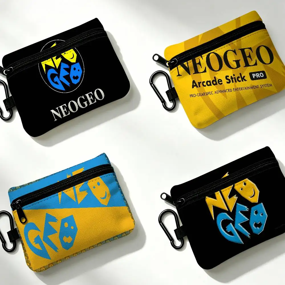 S-SNK N-Neogeo Neo Geo Oxford Fabric Mini Coin Wallet Smooth Zipper Hanging Design Multi-use Small Storage Bag For Travel