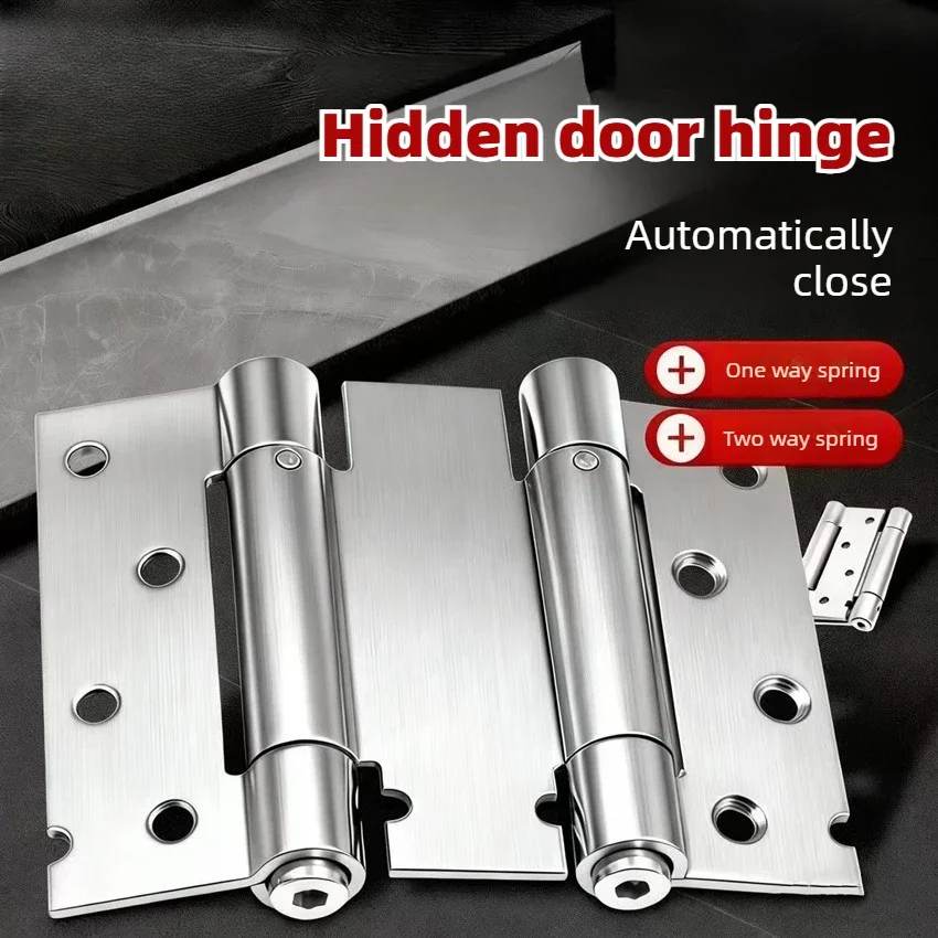 4 Inch Double Action Spring Hinges Stainless Steel Thickened Bi-Directional Door Hinges for Swing Doors