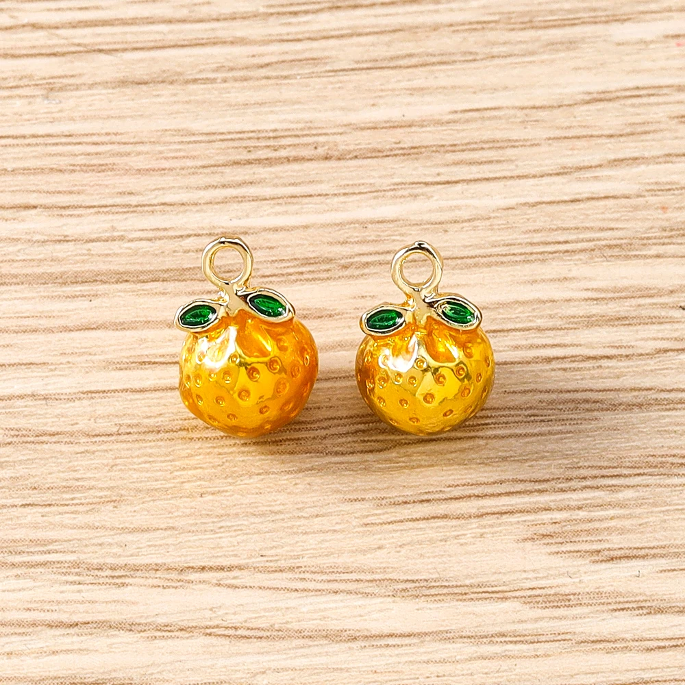 Tusember 5 Stück niedliche Frucht-Anhänger, Apfel, Zitrone, Mango, Kirsche, Ananas, Erdbeere, Charm-Perlen, passend für Original-Armbänder, DIY-Schmuck – Detail 15