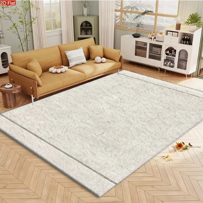 Light Cream Minimalist Subtle Faded Texture Area Rug Simple Neutral carpet flooring for Bedroom Entryway Home Decor