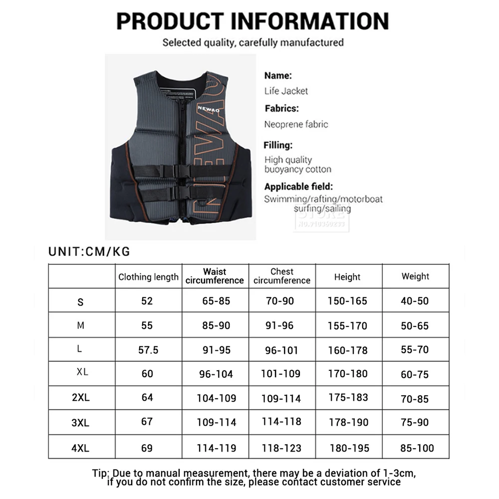 Life Vest Adults Surf Vest Kayak Wakeboard Motorboats Raft Rescue Boat Ski Water Sports Swimming Drifting Rescue Life Jacket