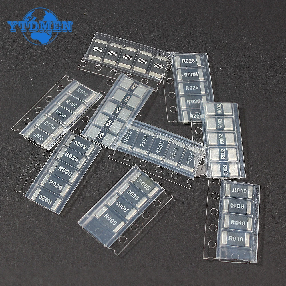 50PCS 2512 SMD Resistor 1% 0.001R ~ 0.1R R001 Alloy Resistance Assorted Kit R002 R005 R008 R010 R015 R020 R025 R050 R100