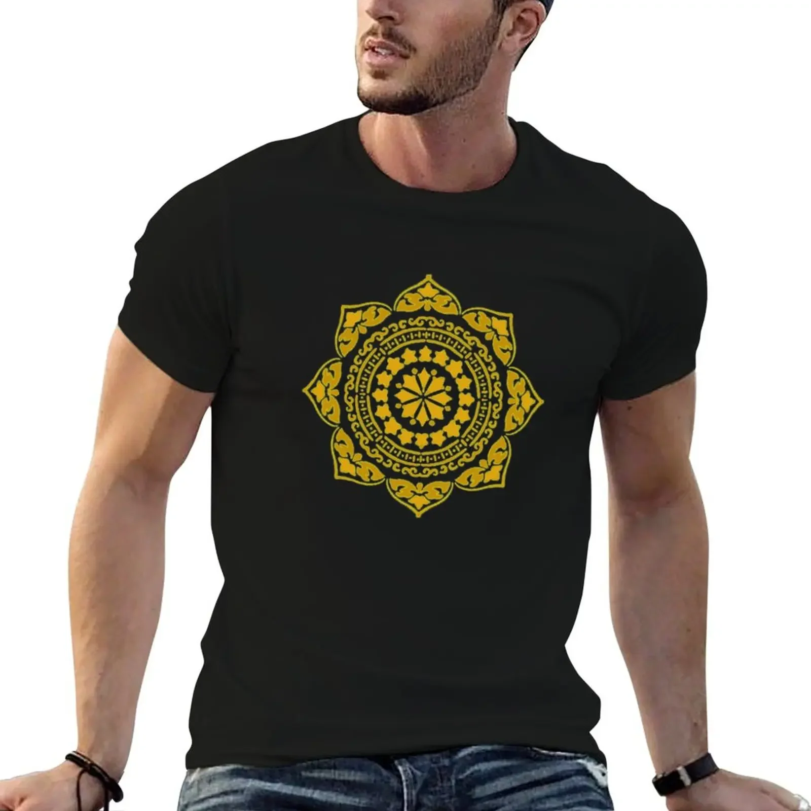 Sun Medallion Partial T-Shirt baggy shirts vintage graphic tee oversized Blouse T-shirts for men cotton