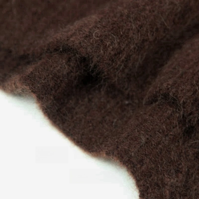 BAHTLEE-cardigan feminino de mohair suéter de malha com decote em V sólido casaco de mangas compridas manter aquecido