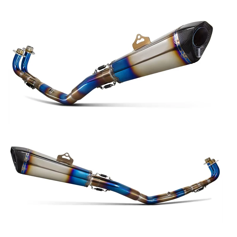 Escape de moto Titanium alloy Exhaust System with Front Link Pipe Full Blue Muffler Factory Price for Tmax 530/560 2017-2024