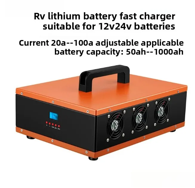 12V 24V 100A Fast Smart Charger 14.6V 29.2V for RV LiFePO4 Lithium Lead Acid Battery