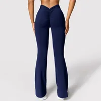 Mode Micro corne Leggings femmes v-back taille pantalons de sport taille haute Push Up fesses pantalons de sport solide mince Leggings décontractés 6