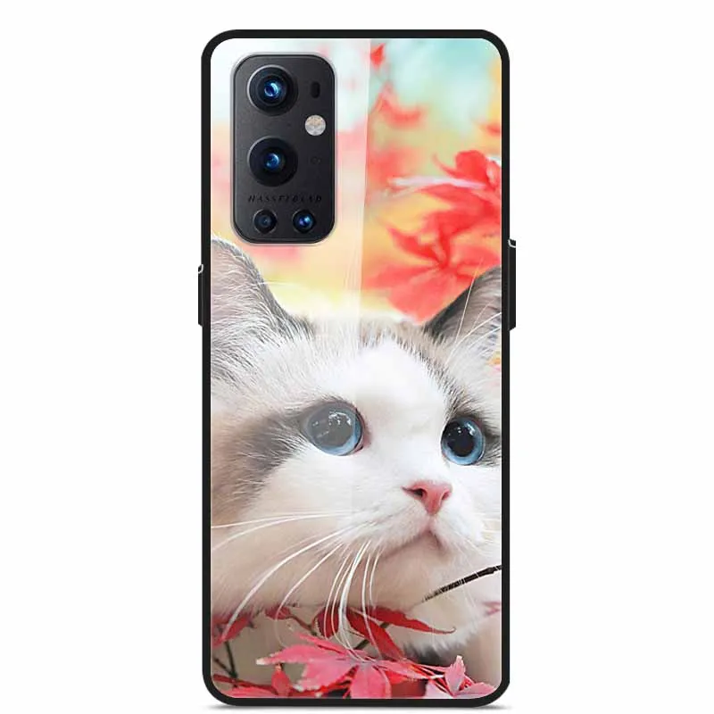Phone Cases for One plus 9 Tempered Glass Hard PC Back Cover For OnePlus 9 EU Version Case for Oneplus9 Funda Shells