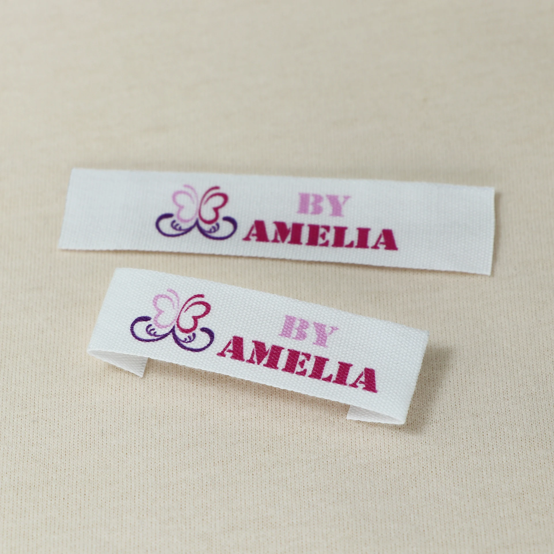 Sewing labels / Custom brand labels, Clothing labels, Sewing, Fabric 100% cotton,  custom text (FR054)