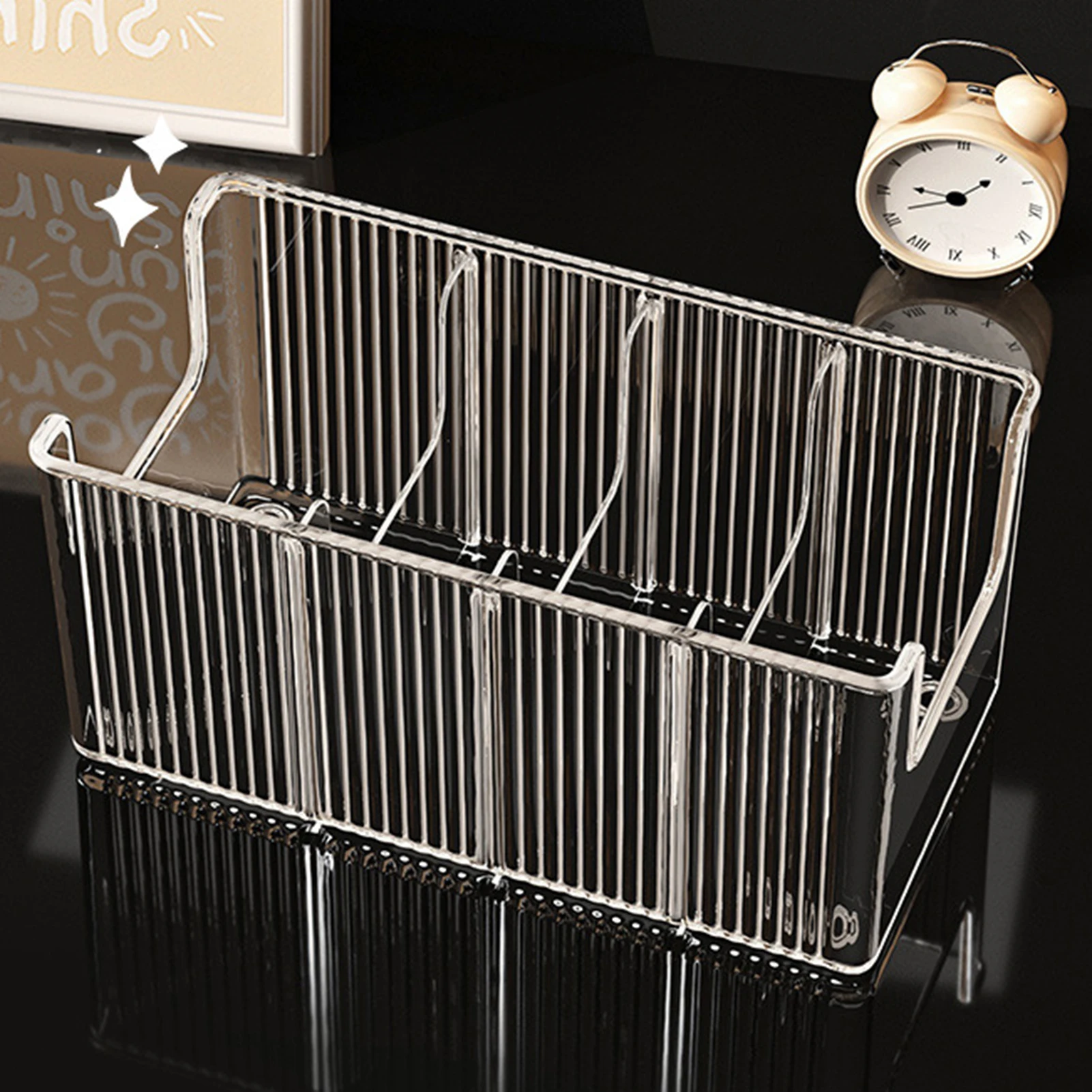 

Belt & Scarf Display Case Space-Saving 5 Compartments Display Case for Makeup Jewelry Watches