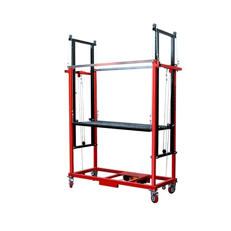 Electric scaffolding control with ladder platform remote