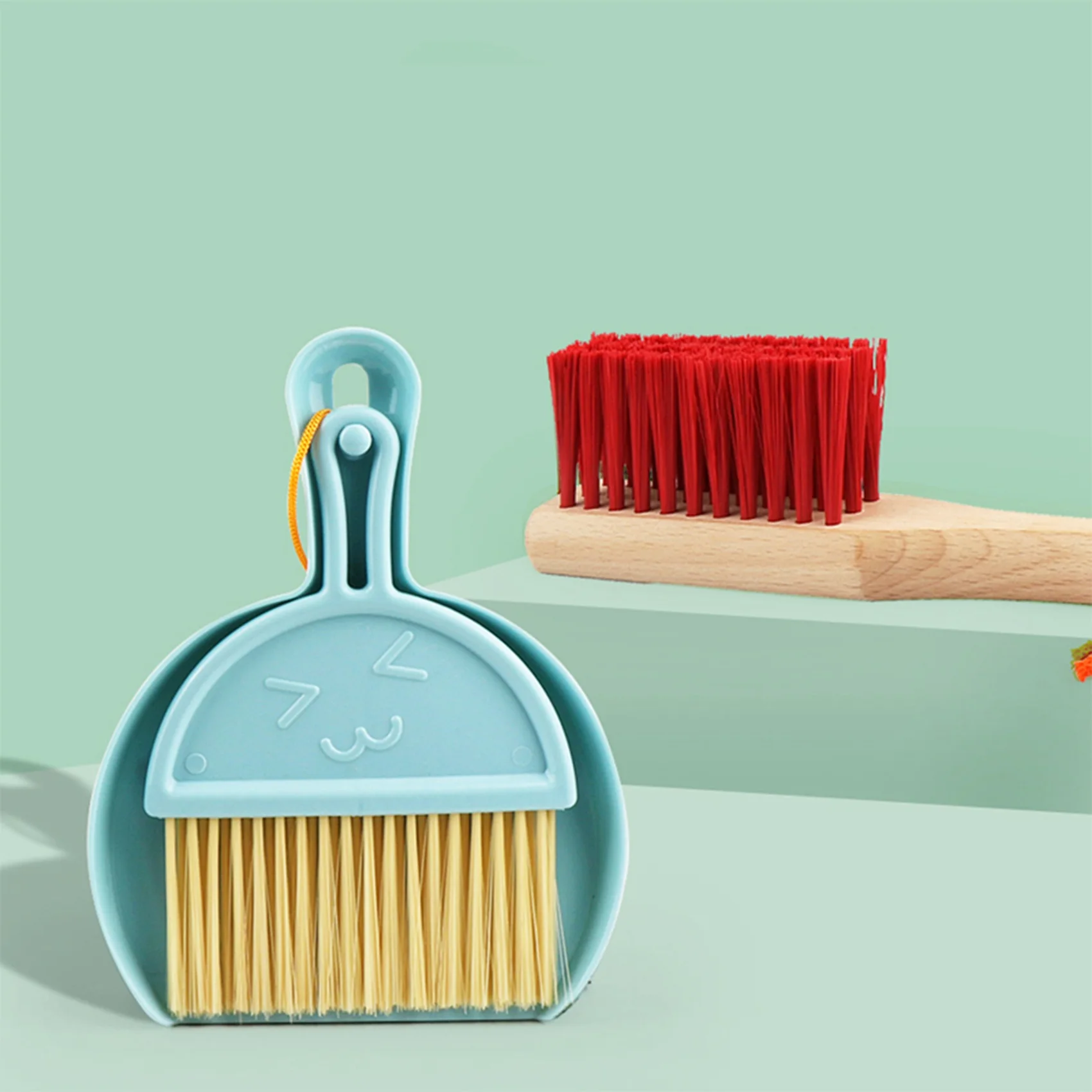 A30F-6 Stuks Kinderen Fantasiespel Houten Bezem Mop Schoonmaken Tool Hersentraining Voor Kinderen Educatief Leren
