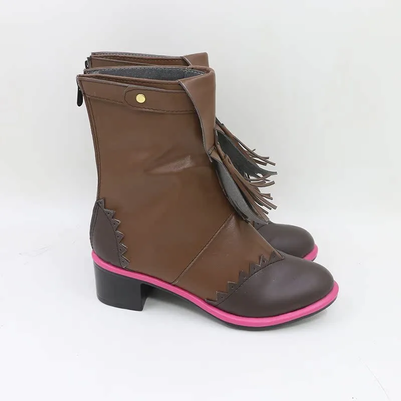 Asuka Kazama Scarpe Cosplay Donna Gioco di ruolo Puntelli Cospaly Accessori anime Scarpe in pelle PU Stivale per feste di Halloween Realizzato su misura
