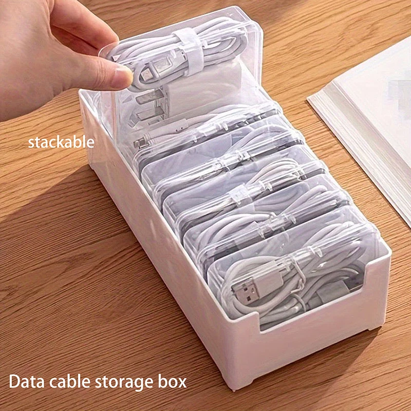 

1Set Data Cable Storage Box Cable Organizer Bag With Power Charging Cable Management And Desktop Cable Management Organization