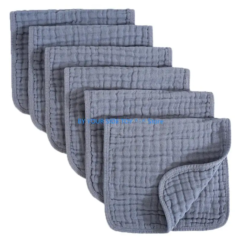 6pcs Burp ผ้าดูดซับผ้าเช็ดตัว Breathable ไหล่ Pad 6 ชั้น Drooling Bib สำหรับทารกและเด็กวัยหัดเดิน U6XE