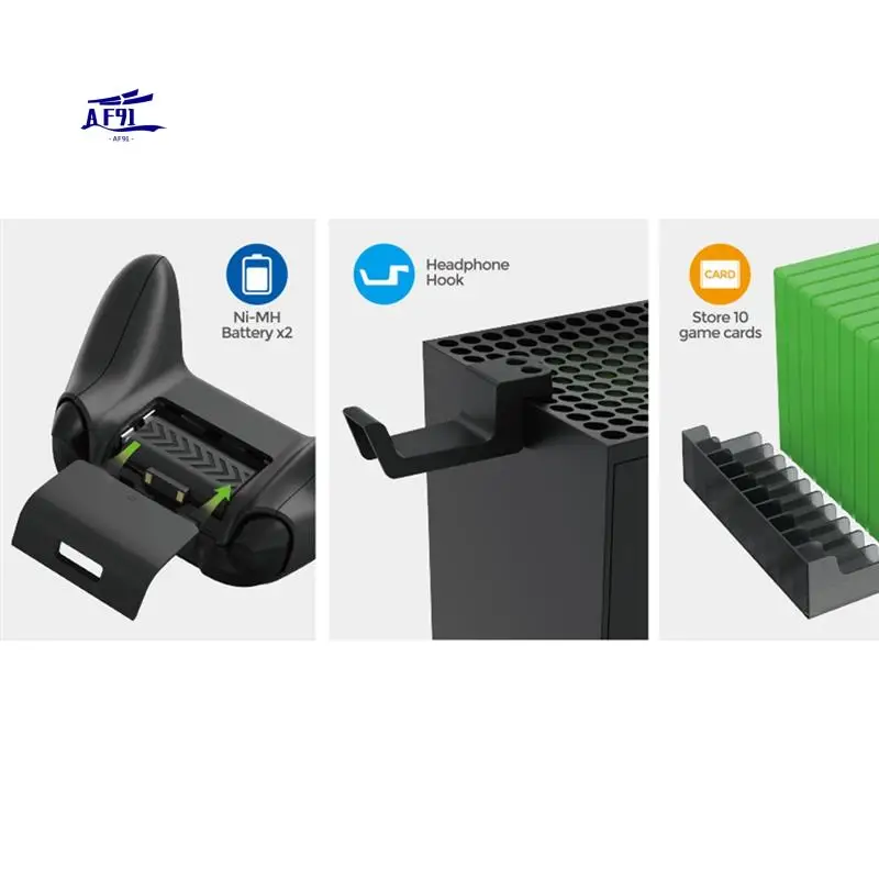 

AF91-For FOMIS ELECTRONICS Game Host Cooling Base For Series X Vertical Stand Gamepad Charging Dock For XSX Replacement