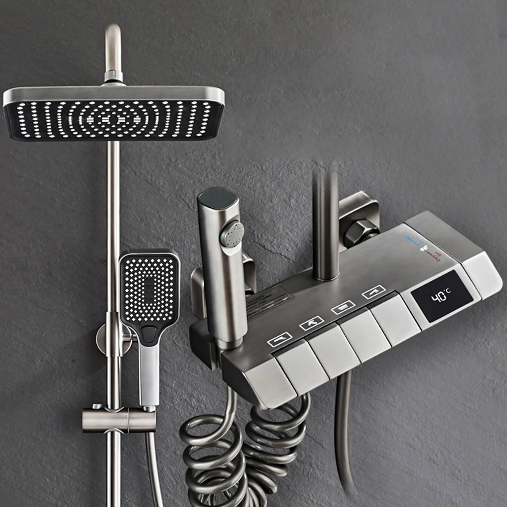 set de ducha de piano gris