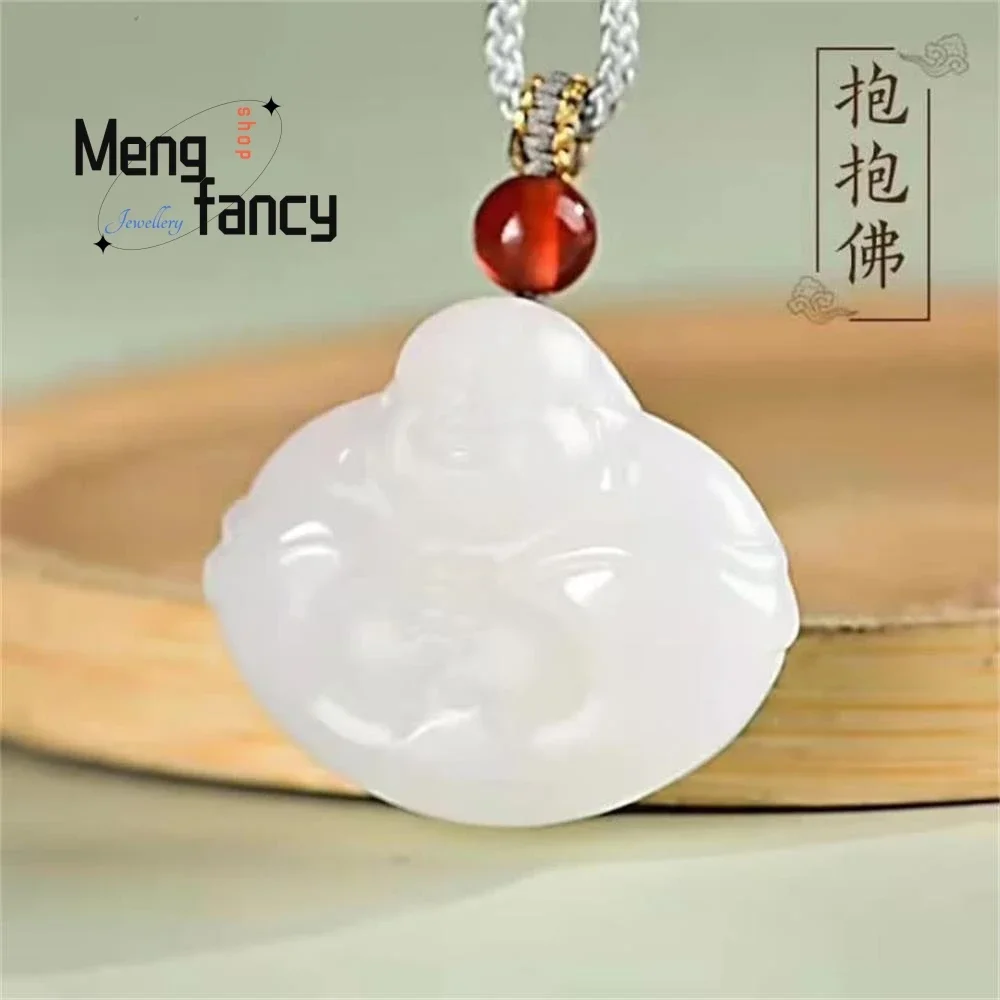 

Natural Hetian White Jade Buddha Pendant Exquisite Elegant Simple High-grade Buddhist Amulets Luxury Quality Fashion Jewelry