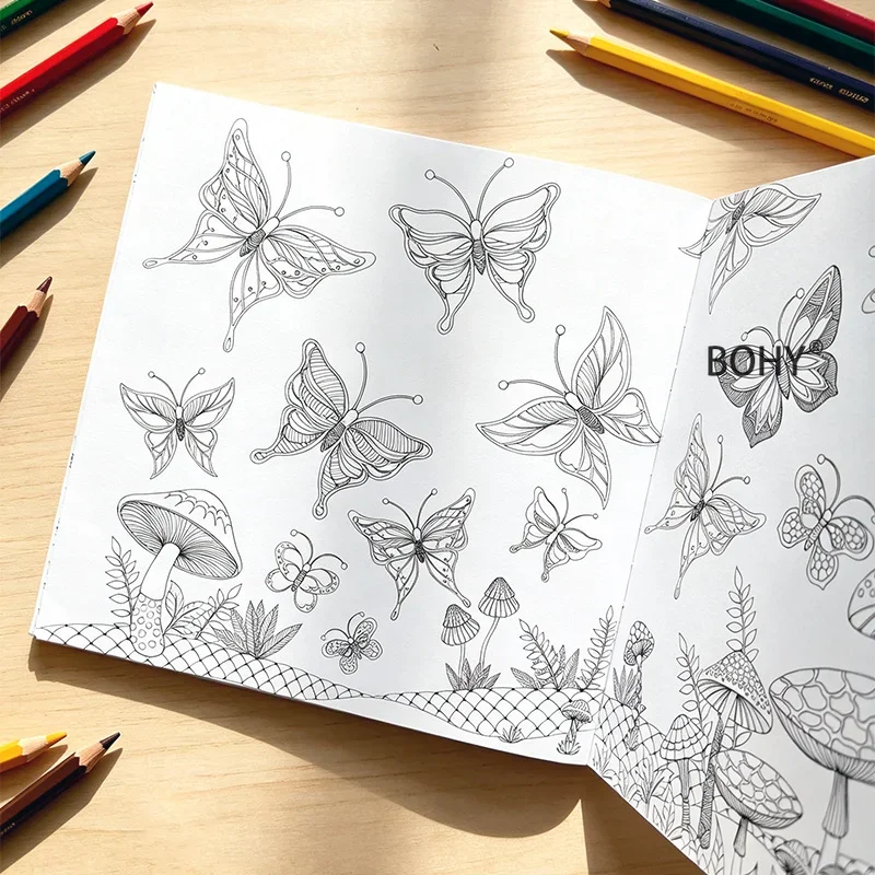 1 Alice's Wonderland Themed Creative Graffiti Coloring Album, 24 Pages Suitable for Adults To Relieve Stress and Soothe Emotions
