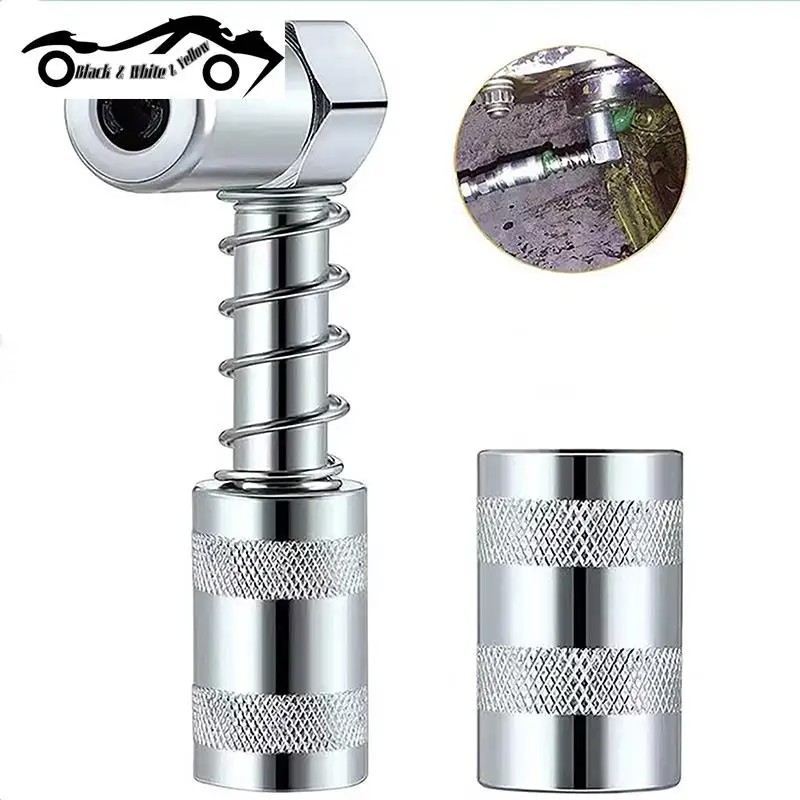 Professional Grease Coupler Fitting Tool 90 Degree Coupler Grease Fitting Tool Grease Nozzle Tool Lubrication Tool Accessories