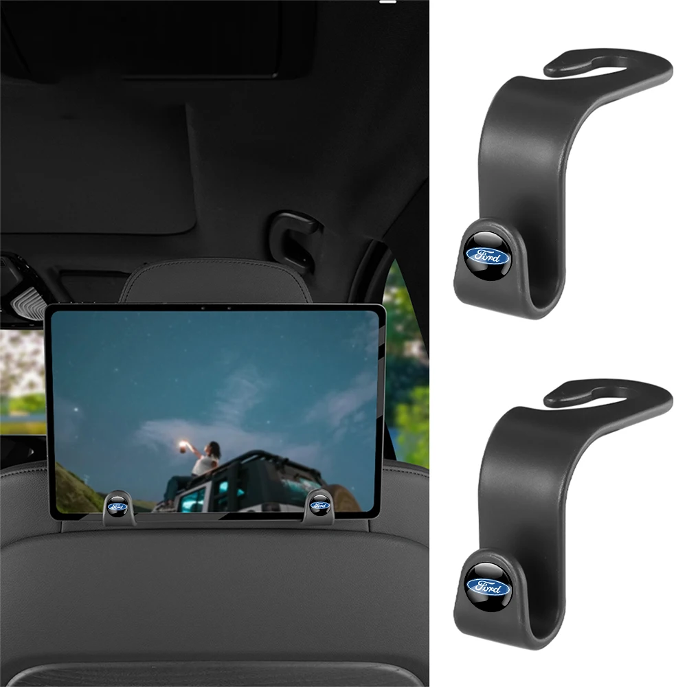 For Ford Mondeo Focus 2 Mustang Fusion Ghia Kuga 2/4PCS Car Seat Headrest Storage Hanger Auto Organizer Holder Hook Center Cover