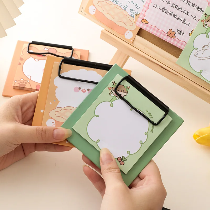 Mini Board Clip Sticky Notes studente blocco note simpatici adesivi animali