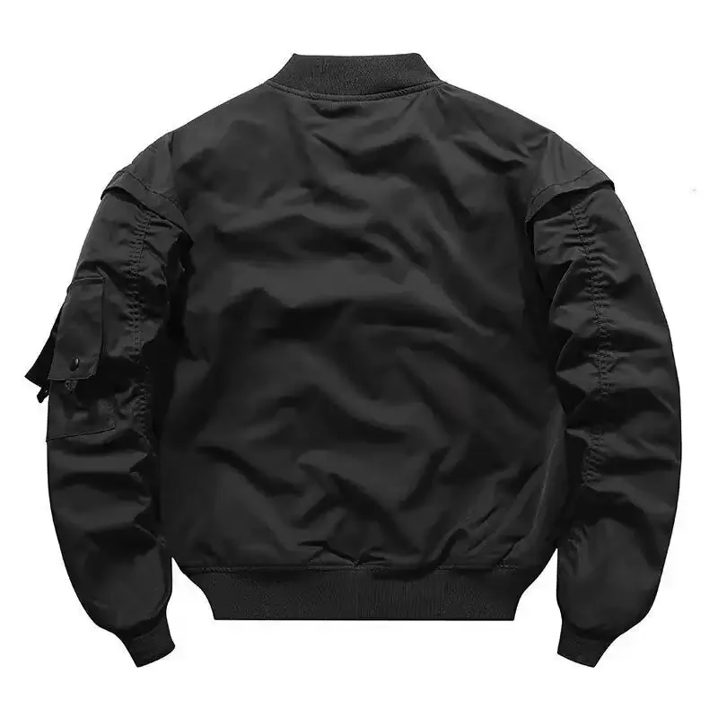 Bomber Jacket Men Embroidered Skull Print Jacket Autumn Protection Casual American Vintage Windproof Workwear Outfit Men\'s Wear