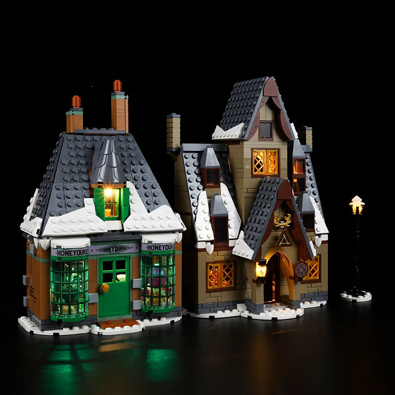 Brak klocków lampa oświetleniowa dla wieoski Hogsmeade Visit 76388 DIY zabawki tylko na prezent zestaw oświetleniowy