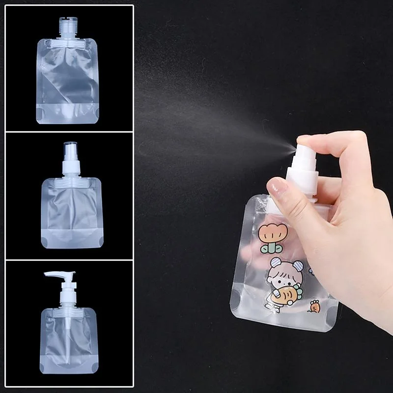 【AY]1Pcs 50ml Lotion Dispenser Bag Portable Travel Liquid Packaging Bag Refillable Cosmetic Storage Container Travel Spray