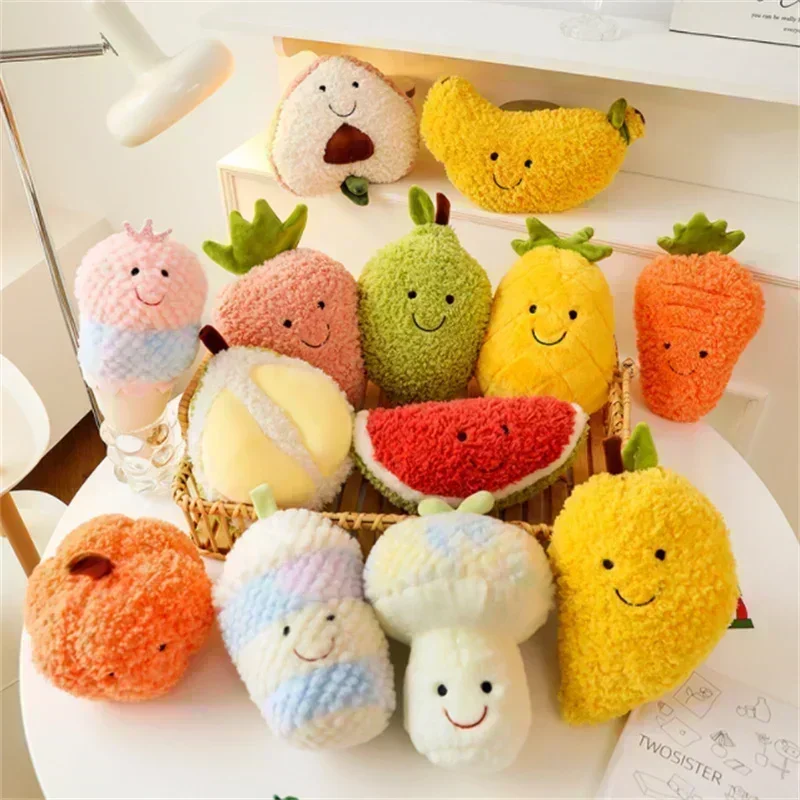 Fruit Plush Cartoon Soft Cute Mango Peach Banana Strawberry Toy Cute Food Stuffed Pillow Doll Pumpkin for Girl Kid Birthday Gift