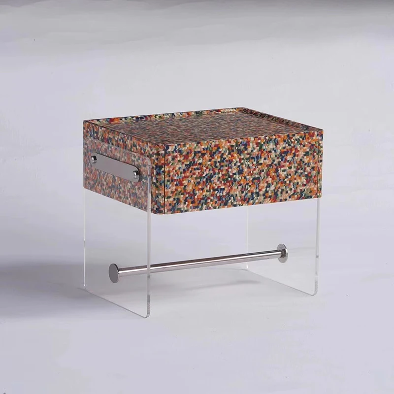Mesitas de noche únicas de diseño, mesitas de noche italianas Glamour minimalistas modernas, muebles acrílicos elegantes Criado Mudo Para Quarto, muebles Para el hogar