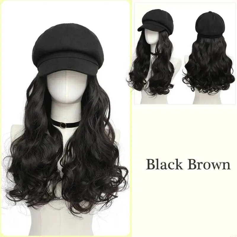 270D парики с прикрепленными беретами, шляпа для девочек, женщин, шиньон, повседневная шляпа для улицы, повседневная одежда, для