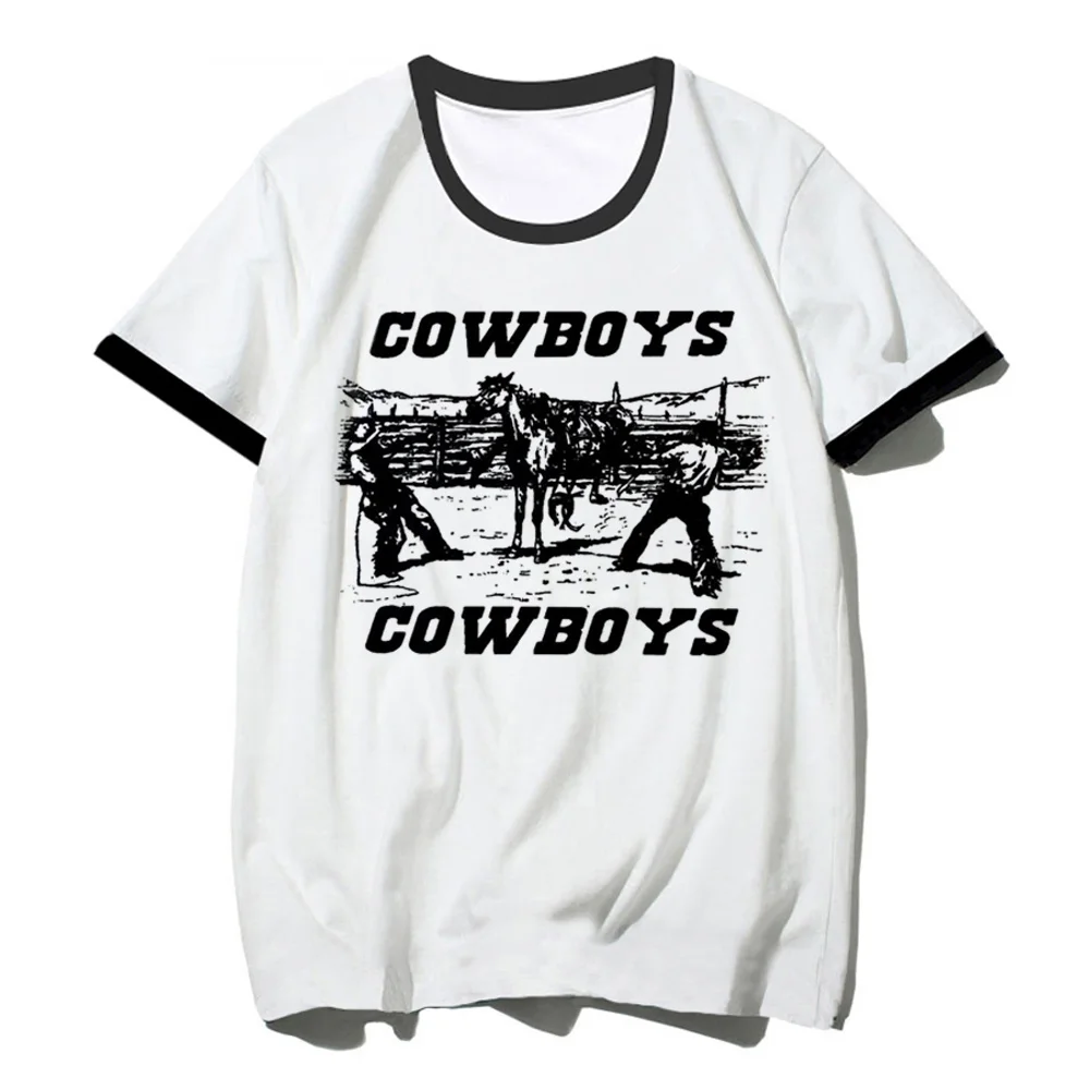 cowboys t-shirts women comic Tee girl y2k anime clothes