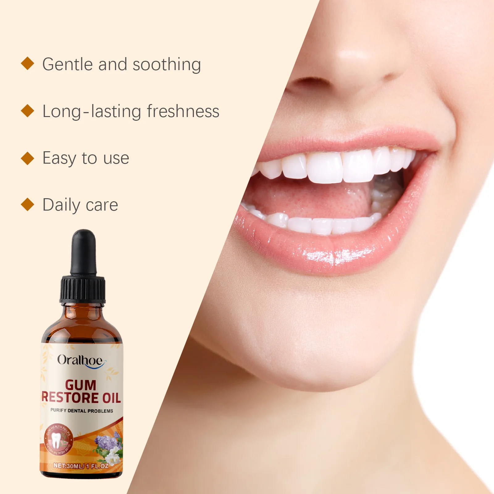 VB1 قطرات إصلاح اللثة بالنعناع تخفيف إعادة التورم اللثة تنظيف العناية بصحة الفم اللثة إزالة مزيل الأصفر