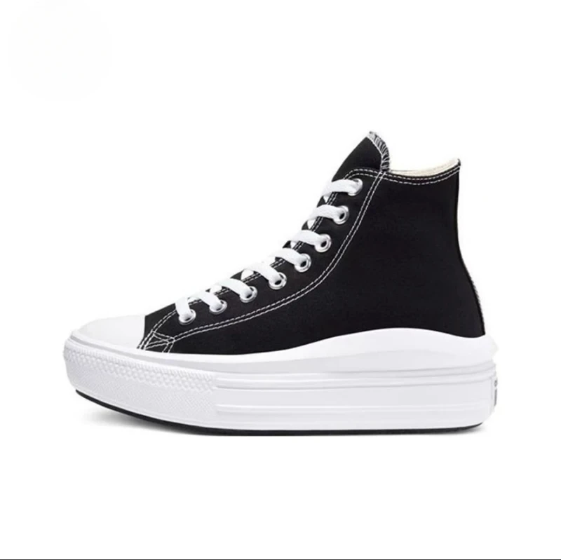 Converse Chuck Taylor All Star Move Hi White 568498C Anti-slip High-top Thick Sole Men's / Women's Canvas Shoes