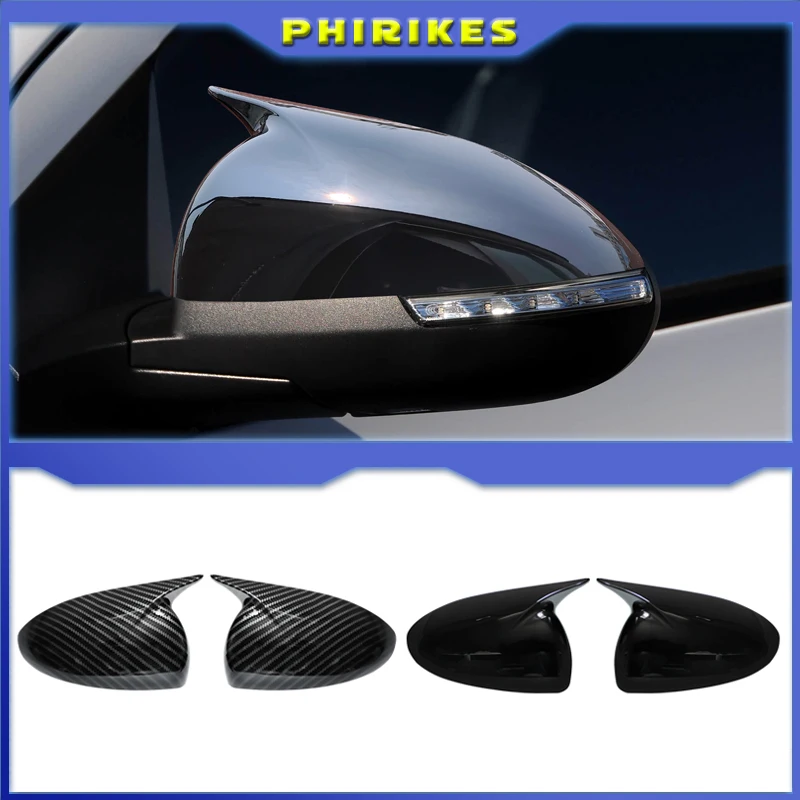 

For Chevrolet Aveo Sonic 2011-2014 Car Rearview Side Mirror Cover Wing Cap Exterior Door Housing Shell Trim ABS Carbon / Black
