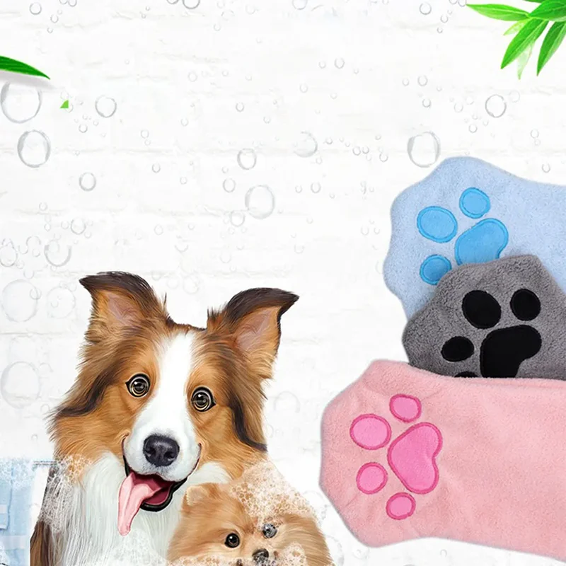 Microfiber Pet Bath Glove Towel, Super Absorbent Quick Drying Dog Cat Washing Glove for Shower & Cleaning